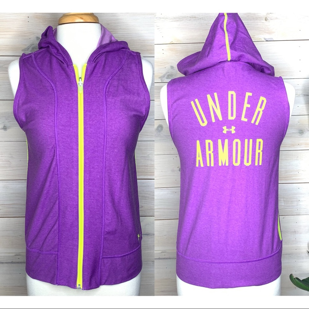 UNDER ARMOUR Purple & Yellow Sleeveless Jacket